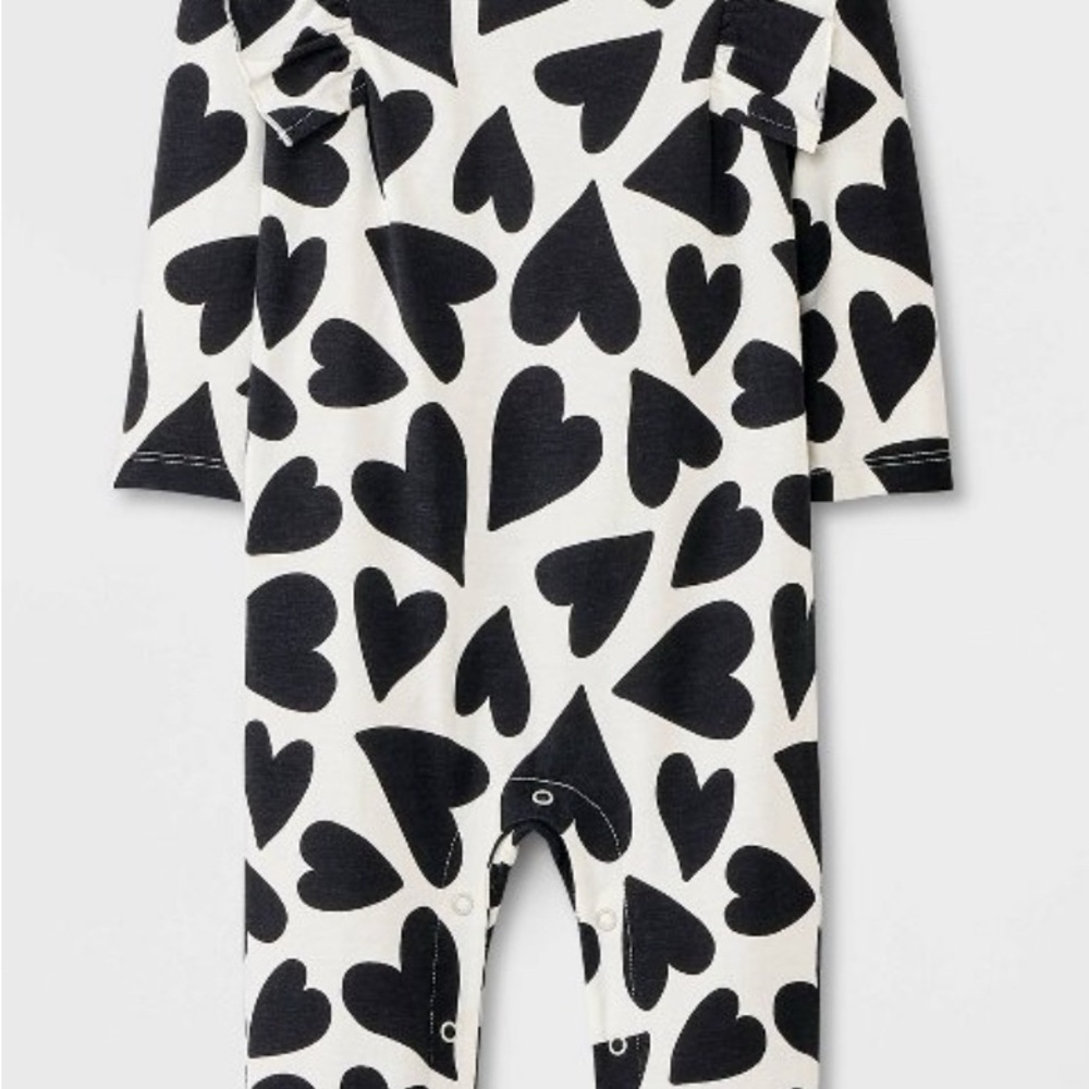 Baby Girl's Heart Ruffle Romper
